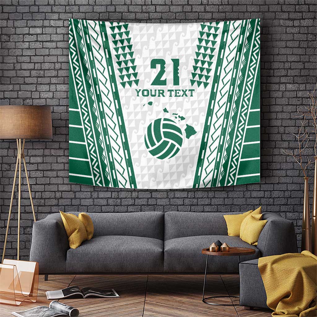 Polynesian Hawaii Volleyball Custom Tapestry White Kakau with Map Motif LT9 White - Polynesian Pride