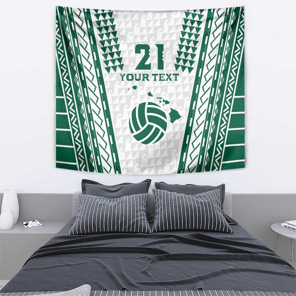 Polynesian Hawaii Volleyball Custom Tapestry White Kakau with Map Motif LT9 - Polynesian Pride