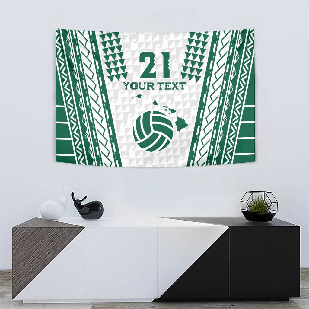 Polynesian Hawaii Volleyball Custom Tapestry White Kakau with Map Motif LT9 - Polynesian Pride