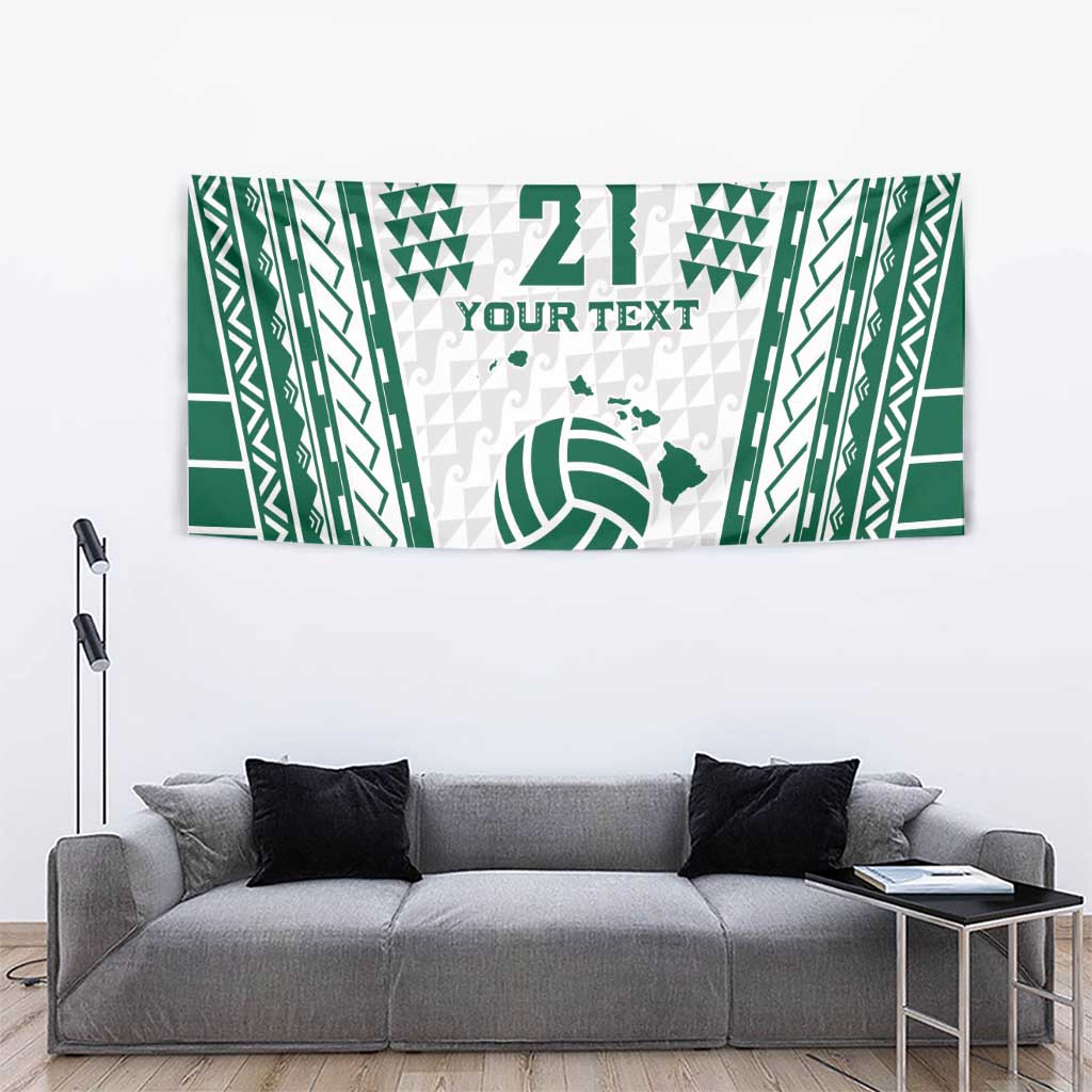 Polynesian Hawaii Volleyball Custom Tapestry White Kakau with Map Motif LT9 - Polynesian Pride