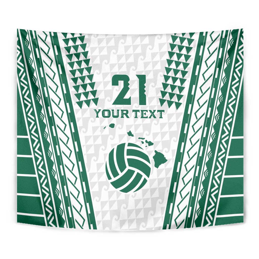 Polynesian Hawaii Volleyball Custom Tapestry White Kakau with Map Motif LT9 - Polynesian Pride