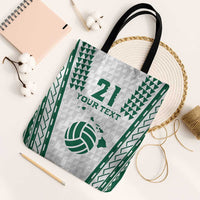Polynesian Hawaii Volleyball Custom Tote Bag White Kakau with Map Motif LT9 Black Strap One Size White - Polynesian Pride