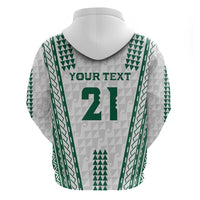 Polynesian Hawaii Volleyball Custom Zip Hoodie White Kakau with Map Motif LT9 - Polynesian Pride
