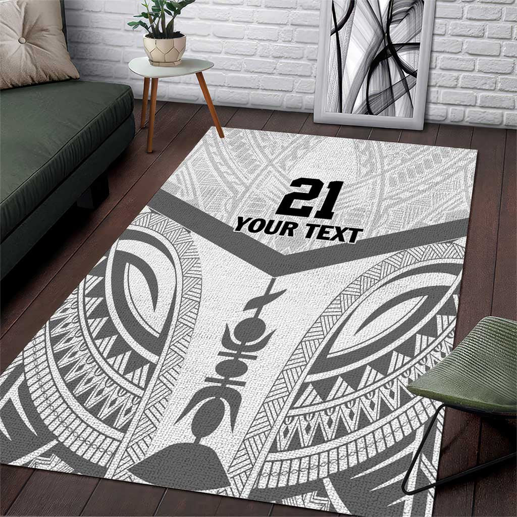 New Caledonia Football Custom Area Rug Go Champions Les Cagous LT9 White - Polynesian Pride