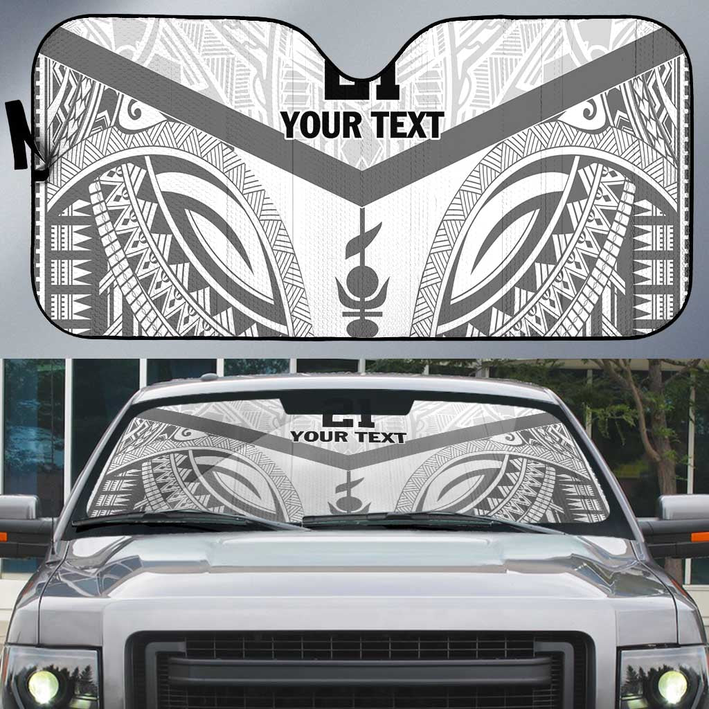 New Caledonia Football Custom Auto Sun Shade Go Champions Les Cagous LT9 White - Polynesian Pride
