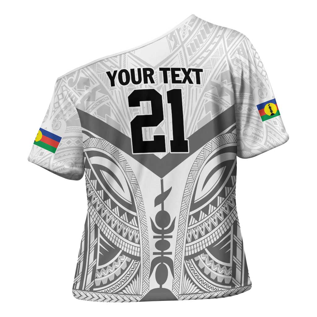 New Caledonia Football Custom Cross Shoulder Shirt Go Champions Les Cagous LT9 - Polynesian Pride