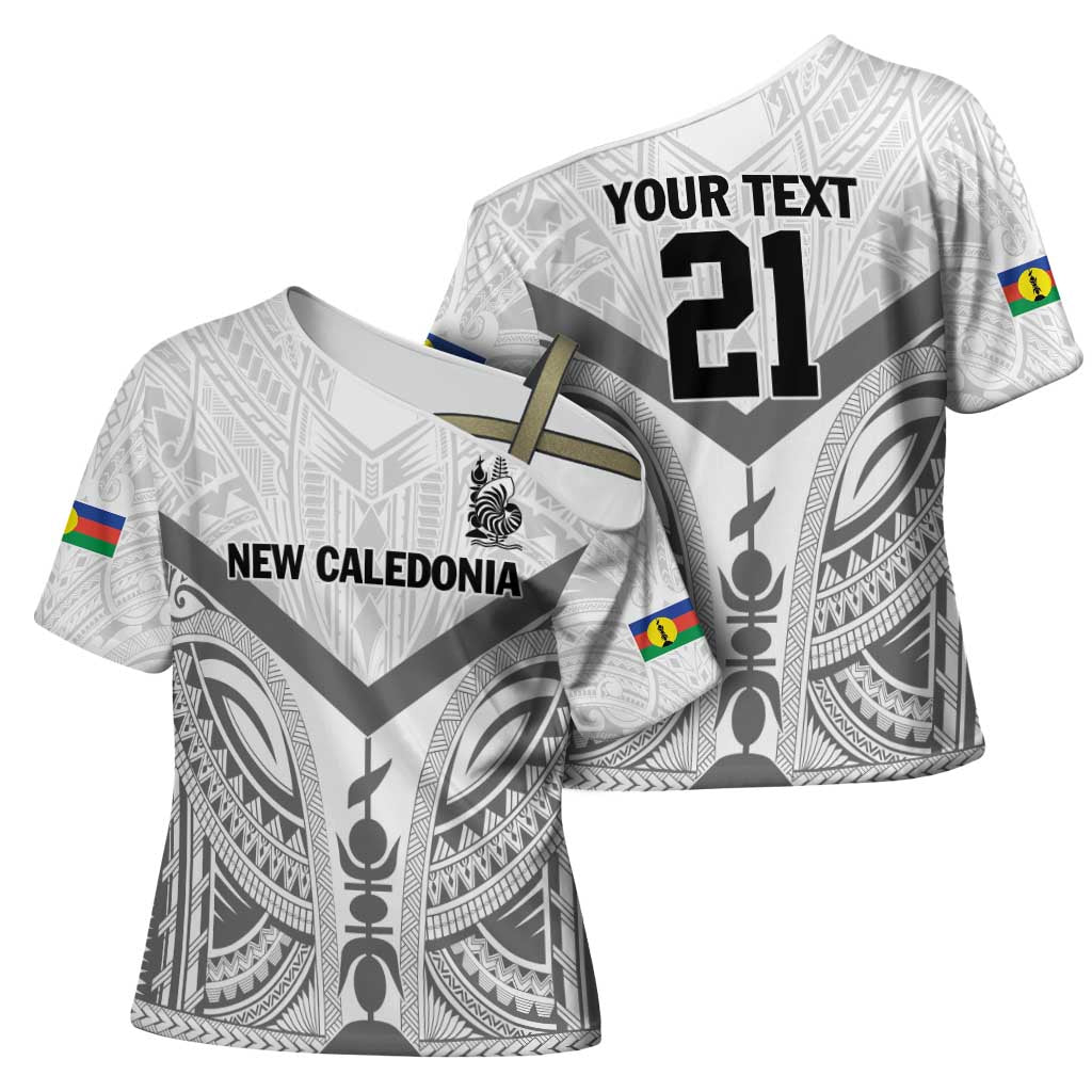 New Caledonia Football Custom Cross Shoulder Shirt Go Champions Les Cagous LT9 - Polynesian Pride