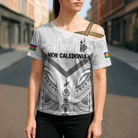 New Caledonia Football Custom Cross Shoulder Shirt Go Champions Les Cagous LT9 - Polynesian Pride