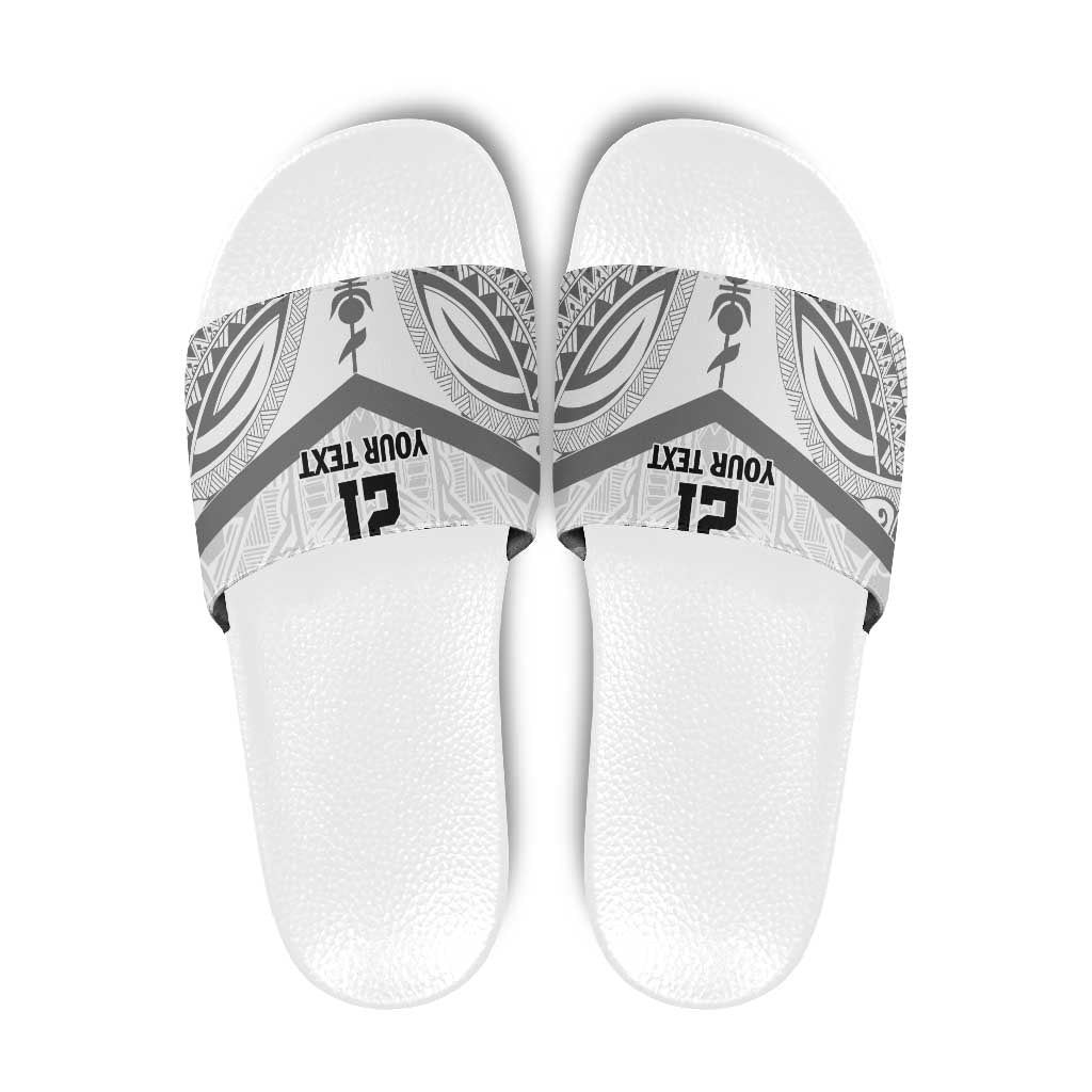 New Caledonia Football Custom Slide Sandals Go Champions Les Cagous LT9 White - Polynesian Pride