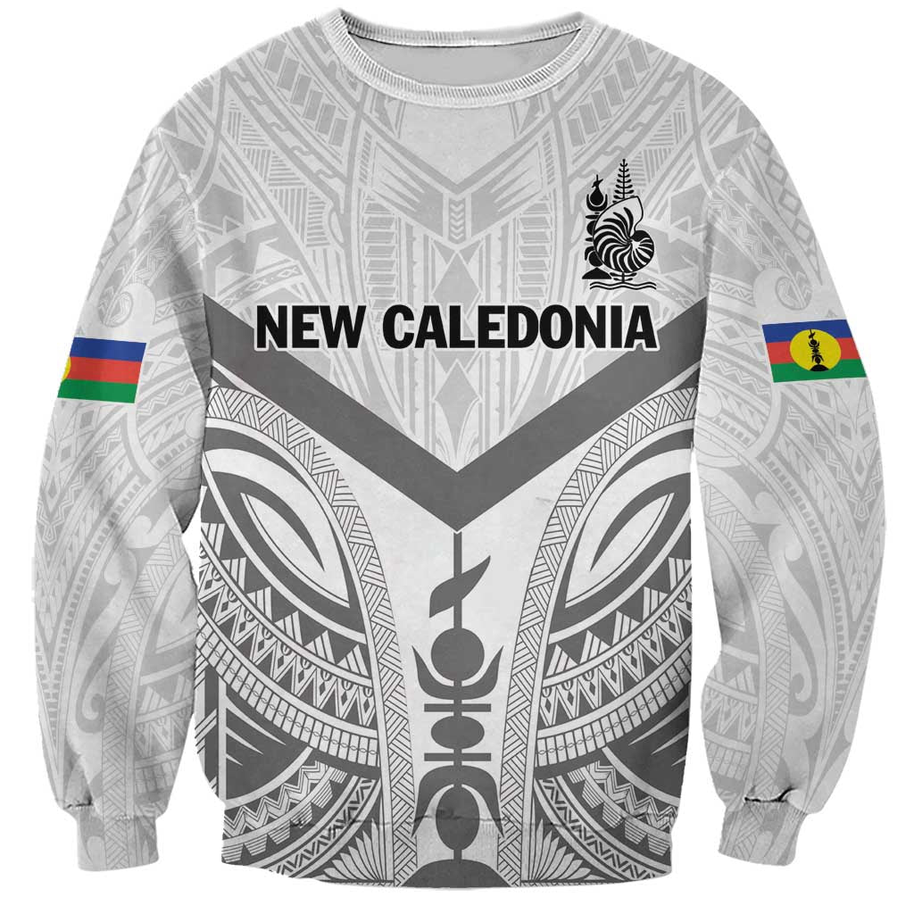 New Caledonia Football Custom Sweatshirt Go Champions Les Cagous LT9 Unisex White - Polynesian Pride
