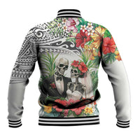Skeleton Love for Valentines Day Baseball Jacket Polynesian Tribal Love Forever LT9 - Polynesian Pride