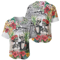 Skeleton Love for Valentines Day Baseball Jersey Polynesian Tribal Love Forever LT9 - Polynesian Pride