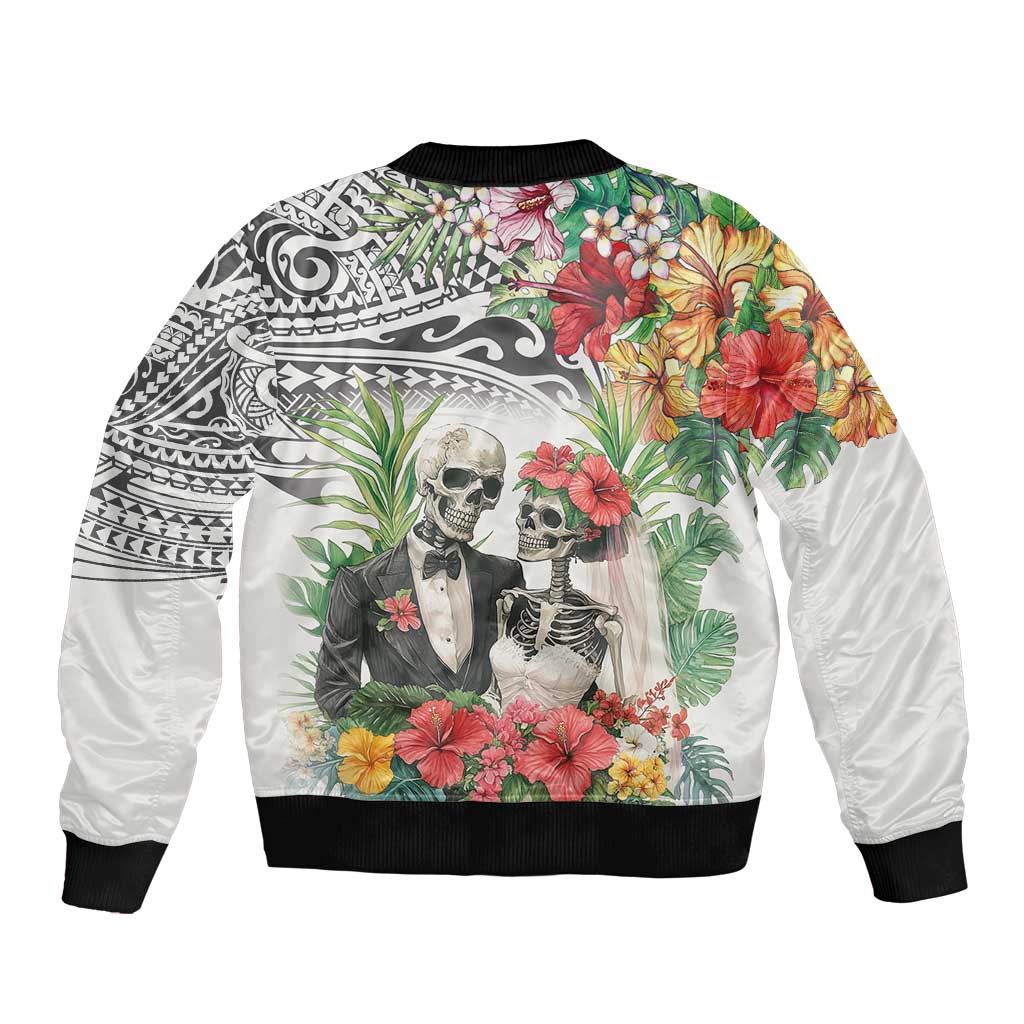 Skeleton Love for Valentines Day Bomber Jacket Polynesian Tribal Love Forever LT9 - Polynesian Pride