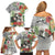 Skeleton Love for Valentine’s Day Family Matching Off Shoulder Short Dress and Hawaiian Shirt Polynesian Tribal Love Forever