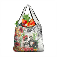 Skeleton Love for Valentines Day Grocery Bag Polynesian Tribal Love Forever LT9 1-pack One Size White - Polynesian Pride
