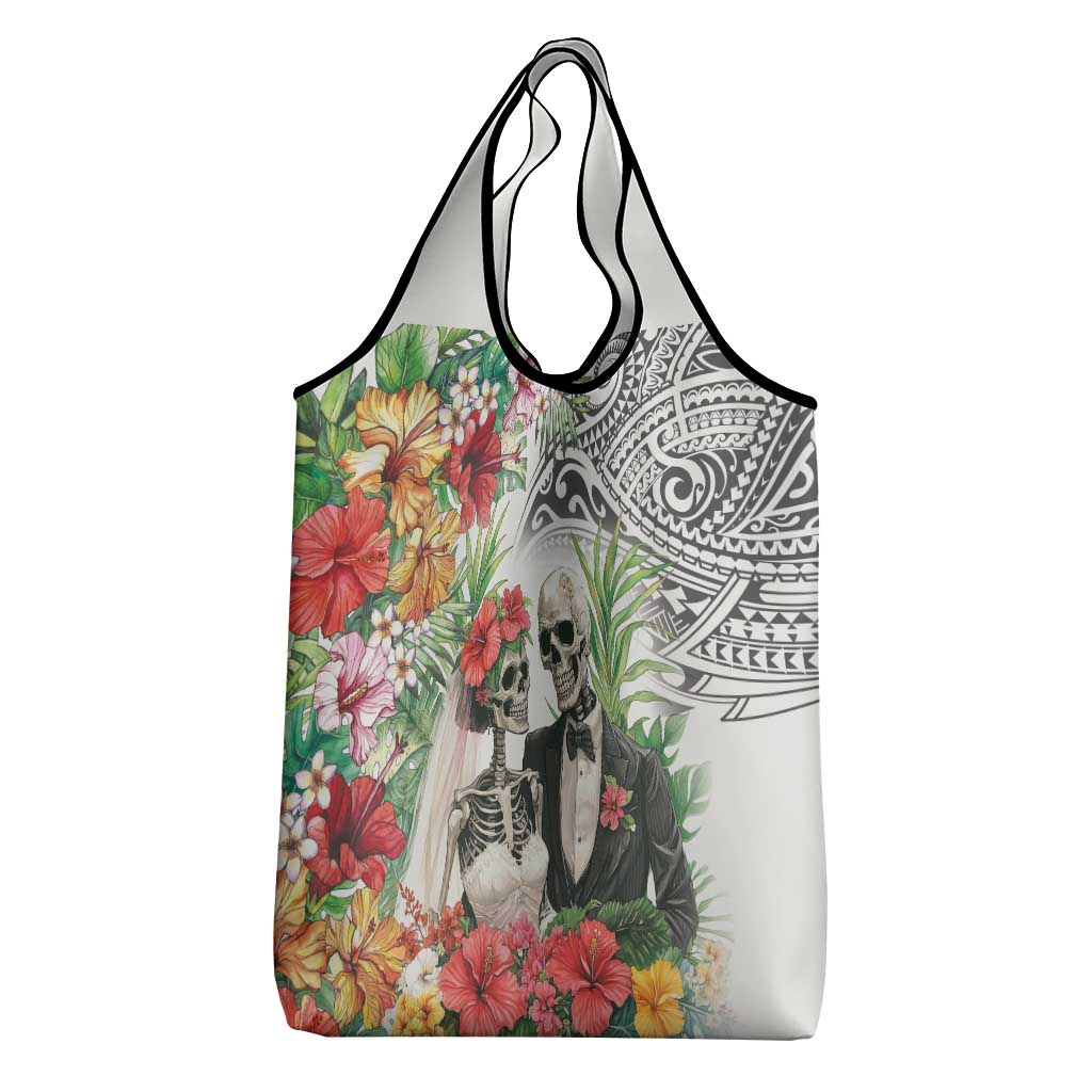 Skeleton Love for Valentines Day Grocery Bag Polynesian Tribal Love Forever LT9 - Polynesian Pride