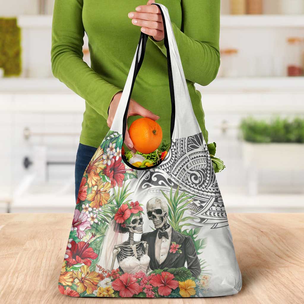 Skeleton Love for Valentines Day Grocery Bag Polynesian Tribal Love Forever LT9 - Polynesian Pride