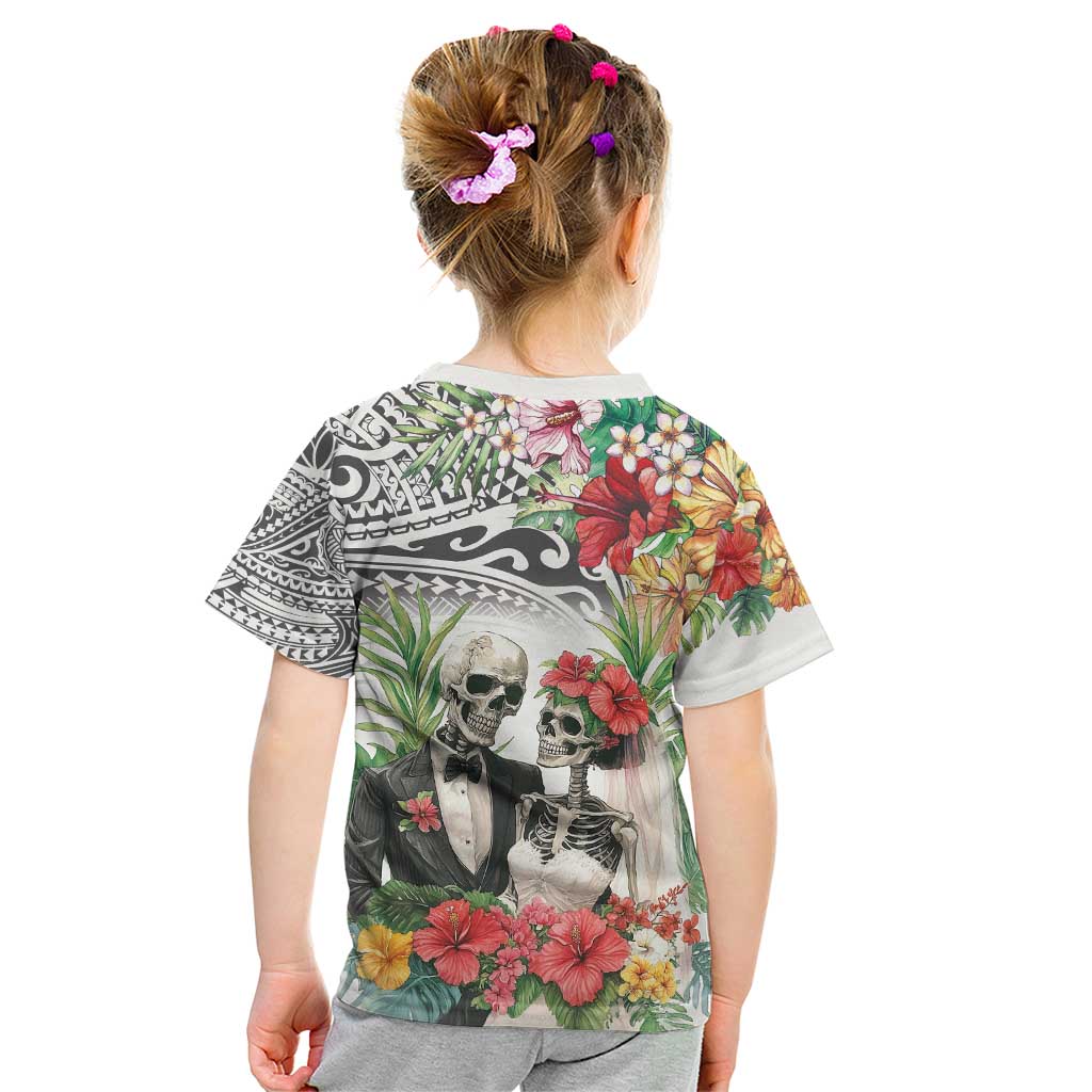Skeleton Love for Valentines Day Kid T Shirt Polynesian Tribal Love Forever LT9 - Polynesian Pride