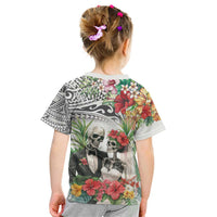 Skeleton Love for Valentines Day Kid T Shirt Polynesian Tribal Love Forever LT9 - Polynesian Pride