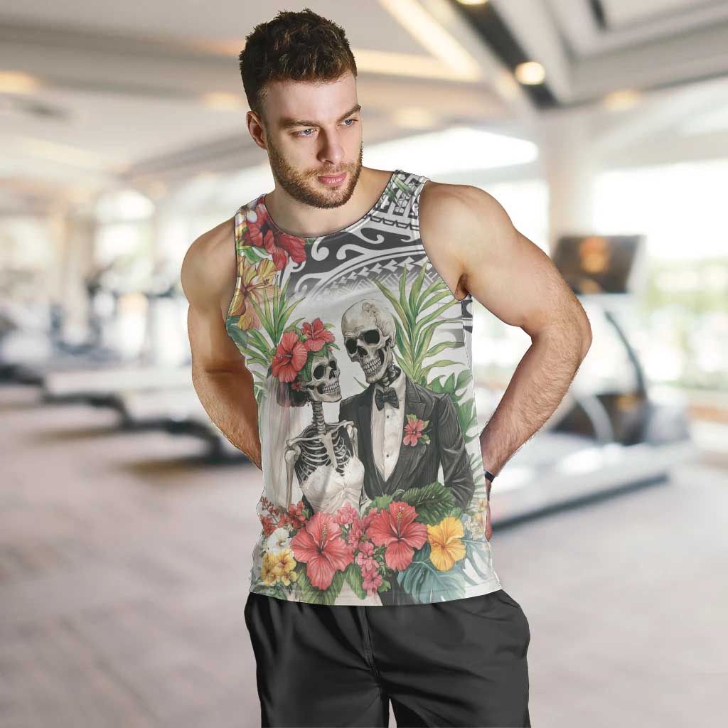 Skeleton Love for Valentines Day Men Tank Top Polynesian Tribal Love Forever LT9 White - Polynesian Pride