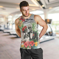 Skeleton Love for Valentines Day Men Tank Top Polynesian Tribal Love Forever LT9 White - Polynesian Pride