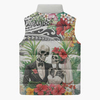 Skeleton Love for Valentines Day Sleeveless Puffer Jacket Polynesian Tribal Love Forever LT9 - Polynesian Pride