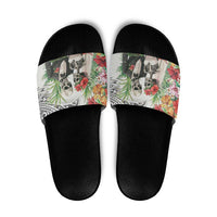 Skeleton Love for Valentines Day Slide Sandals Polynesian Tribal Love Forever LT9 White - Polynesian Pride