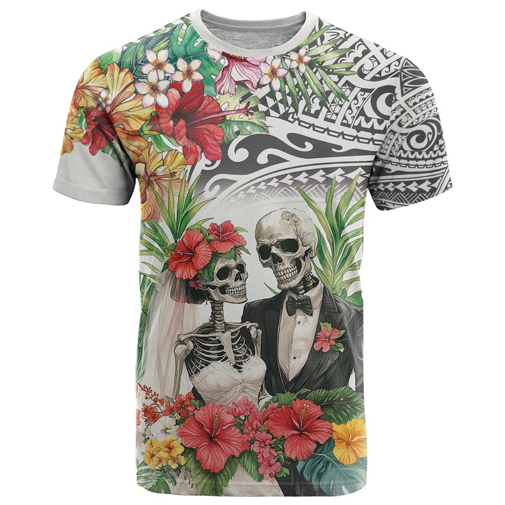 Skeleton Love for Valentines Day T Shirt Polynesian Tribal Love Forever LT9 White - Polynesian Pride