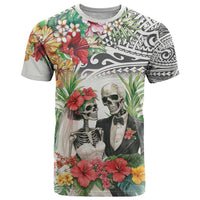 Skeleton Love for Valentines Day T Shirt Polynesian Tribal Love Forever LT9 White - Polynesian Pride