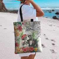 Skeleton Love for Valentines Day Tote Bag Polynesian Tribal Love Forever LT9 - Polynesian Pride