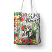 Skeleton Love for Valentines Day Tote Bag Polynesian Tribal Love Forever LT9 - Polynesian Pride