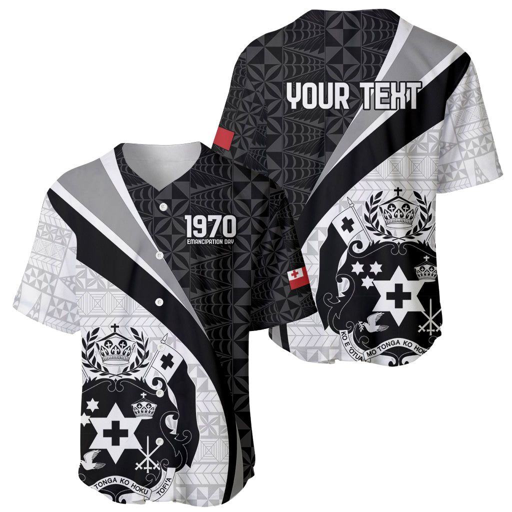 Personalised Tonga Emancipation Day Baseball Jersey Since 1970 Ngatu Tribal Pattern LT9 - Polynesian Pride
