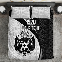 Personalised Tonga Emancipation Day Bedding Set Since 1970 Ngatu Tribal Pattern LT9 Black - Polynesian Pride