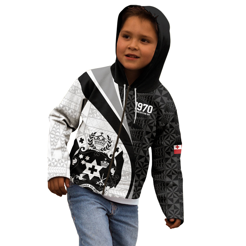 Personalised Tonga Emancipation Day Kid Hoodie Since 1970 Ngatu Tribal Pattern LT9 - Polynesian Pride