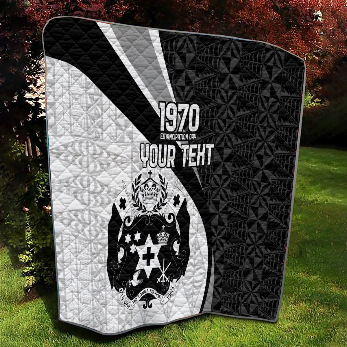 Personalised Tonga Emancipation Day Quilt Since 1970 Ngatu Tribal Pattern LT9 - Polynesian Pride