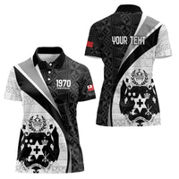 Personalised Tonga Emancipation Day Women Polo Shirt Since 1970 Ngatu Tribal Pattern LT9 - Polynesian Pride