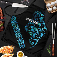 All Black Maori Tribal Tattoo Personalised Apron Polynesian Style LT9 Black - Polynesian Pride