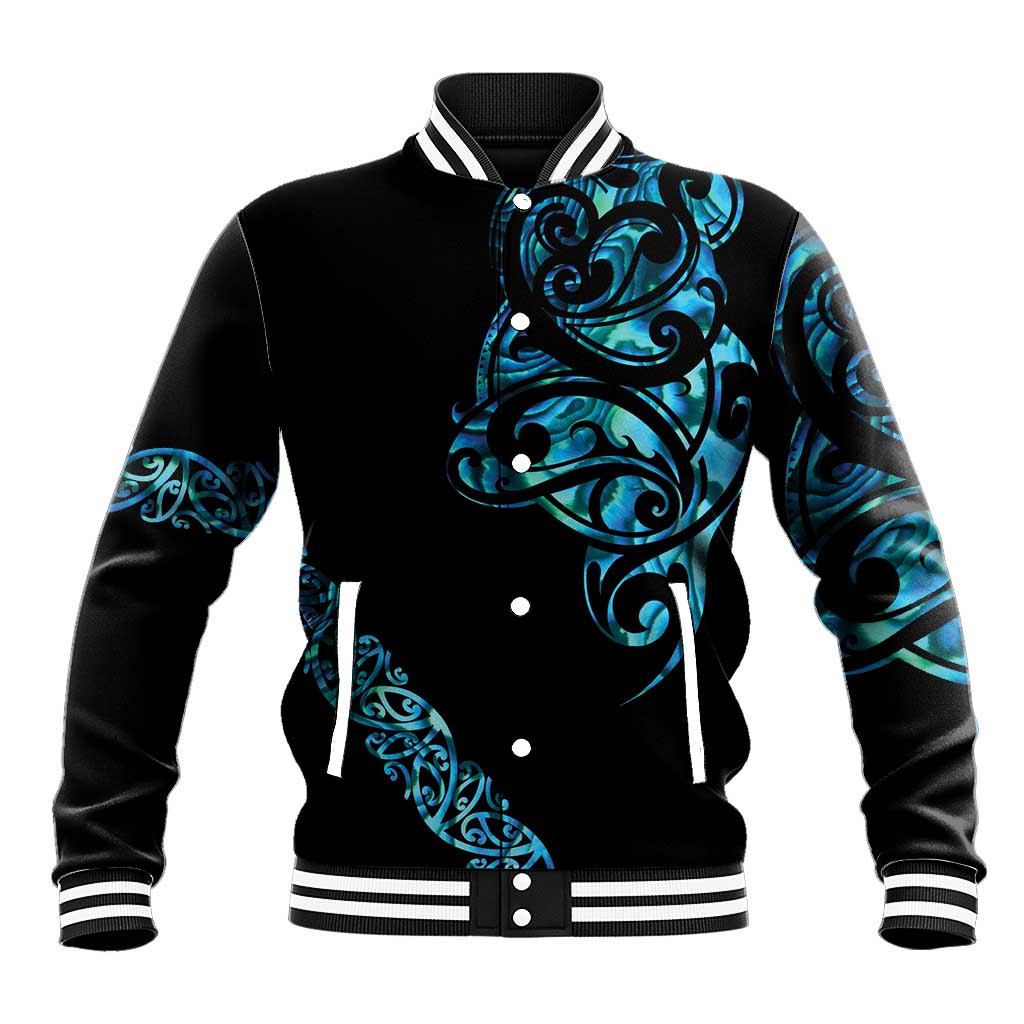 All Black Maori Tribal Tattoo Personalised Baseball Jacket Polynesian Style LT9 Unisex Black - Polynesian Pride