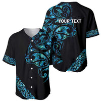 All Black Maori Tribal Tattoo Personalised Baseball Jersey Polynesian Style LT9 - Polynesian Pride