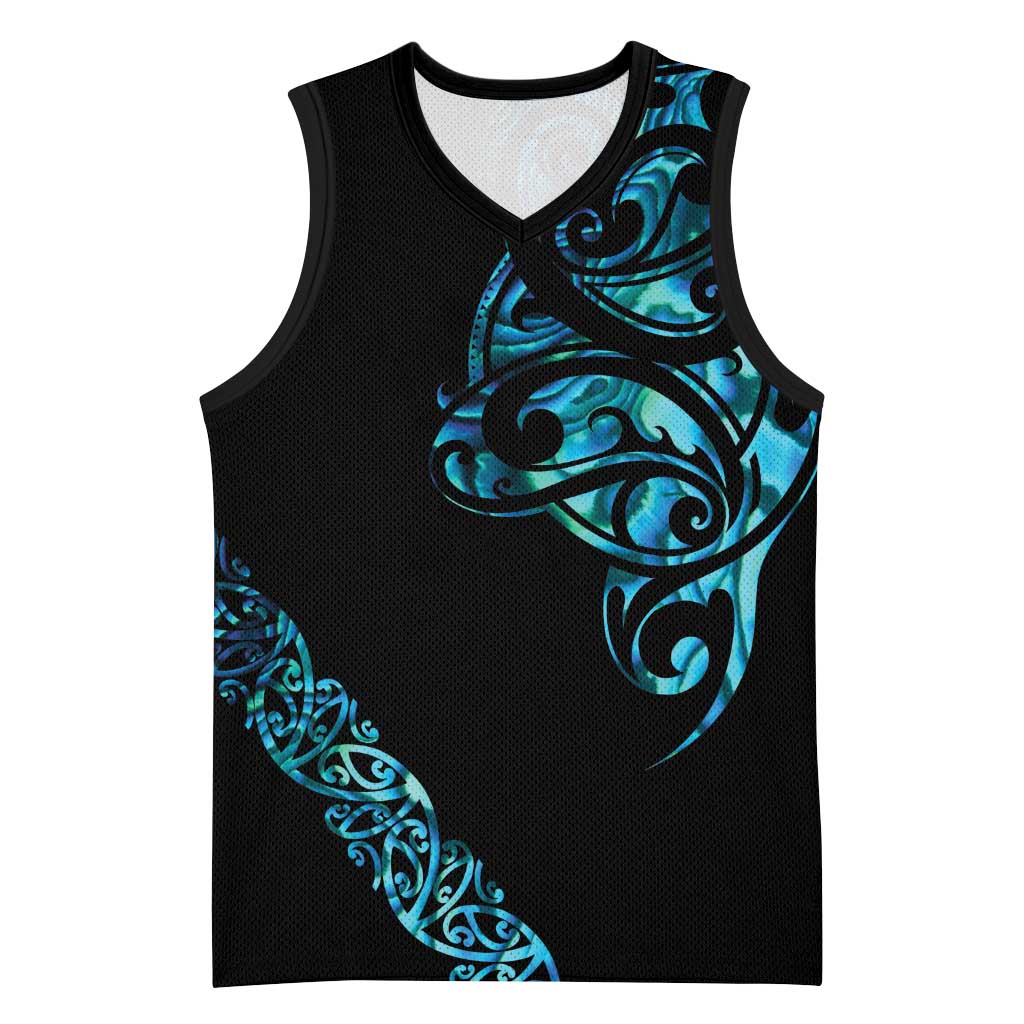All Black Maori Tribal Tattoo Personalised Basketball Jersey Polynesian Style LT9 Unisex Black - Polynesian Pride