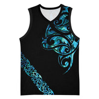 All Black Maori Tribal Tattoo Personalised Basketball Jersey Polynesian Style LT9 Unisex Black - Polynesian Pride