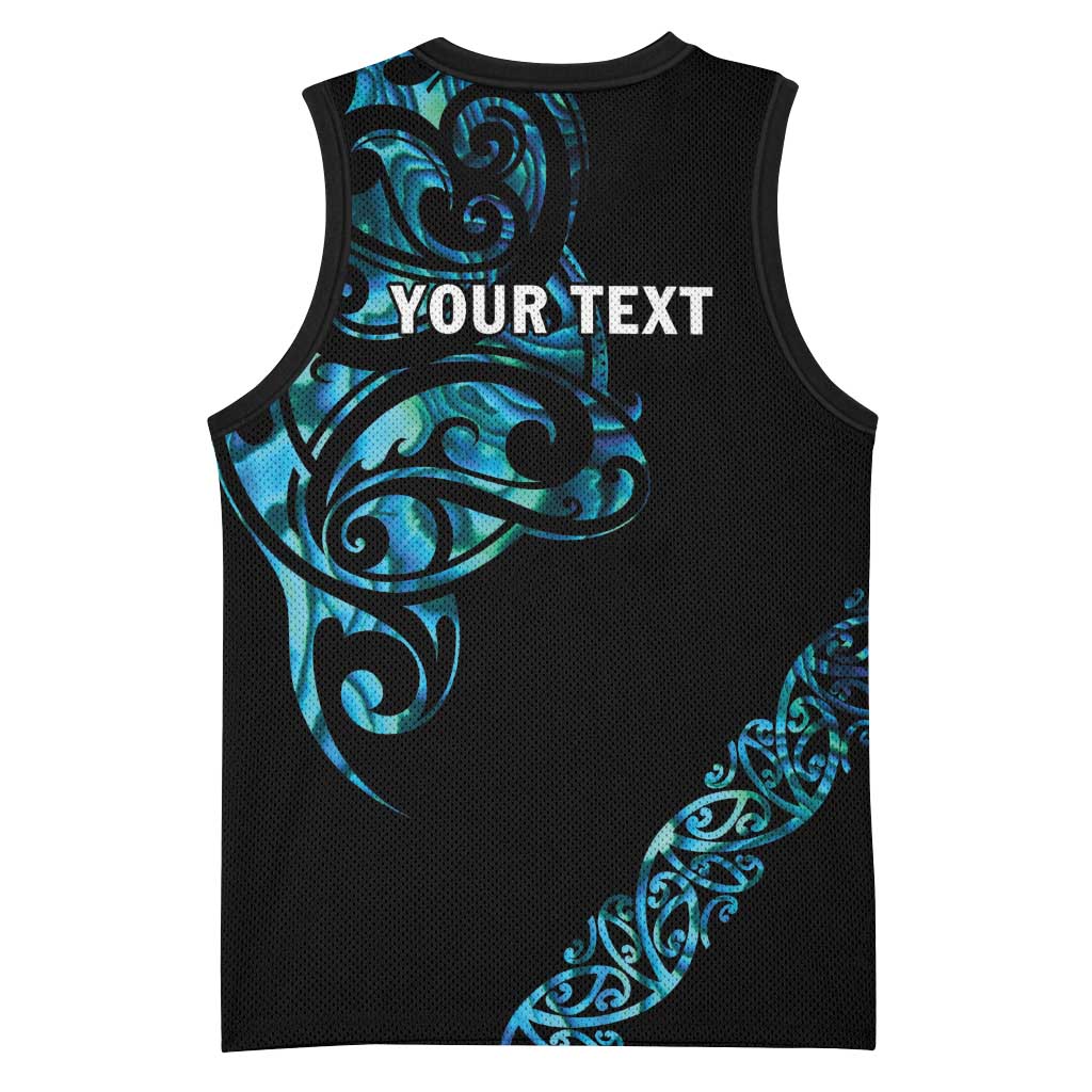 All Black Maori Tribal Tattoo Personalised Basketball Jersey Polynesian Style LT9 - Polynesian Pride