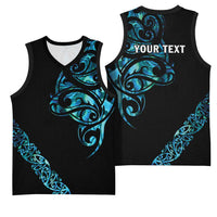 All Black Maori Tribal Tattoo Personalised Basketball Jersey Polynesian Style LT9 - Polynesian Pride