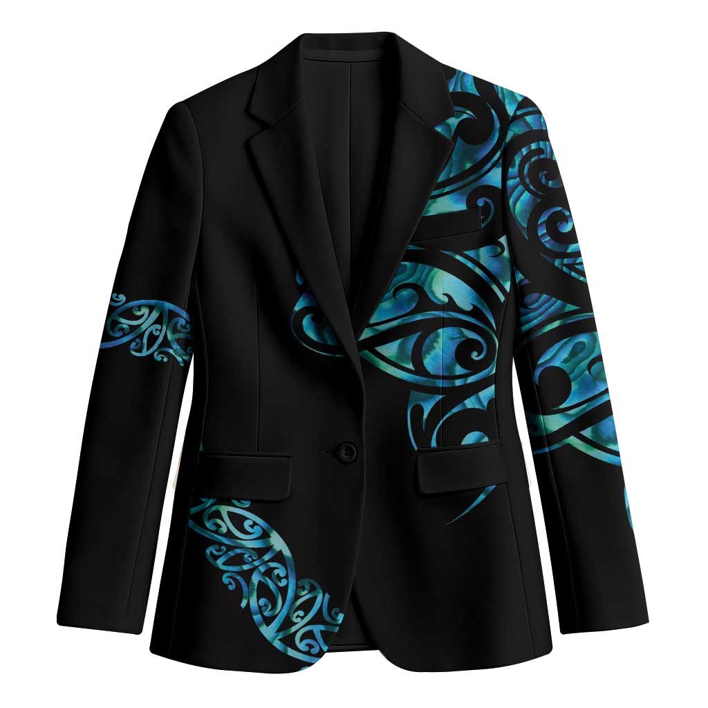All Black Maori Tribal Tattoo Personalised Blazer Polynesian Style LT9 Unisex Black - Polynesian Pride