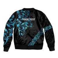 All Black Maori Tribal Tattoo Personalised Bomber Jacket Polynesian Style LT9 - Polynesian Pride