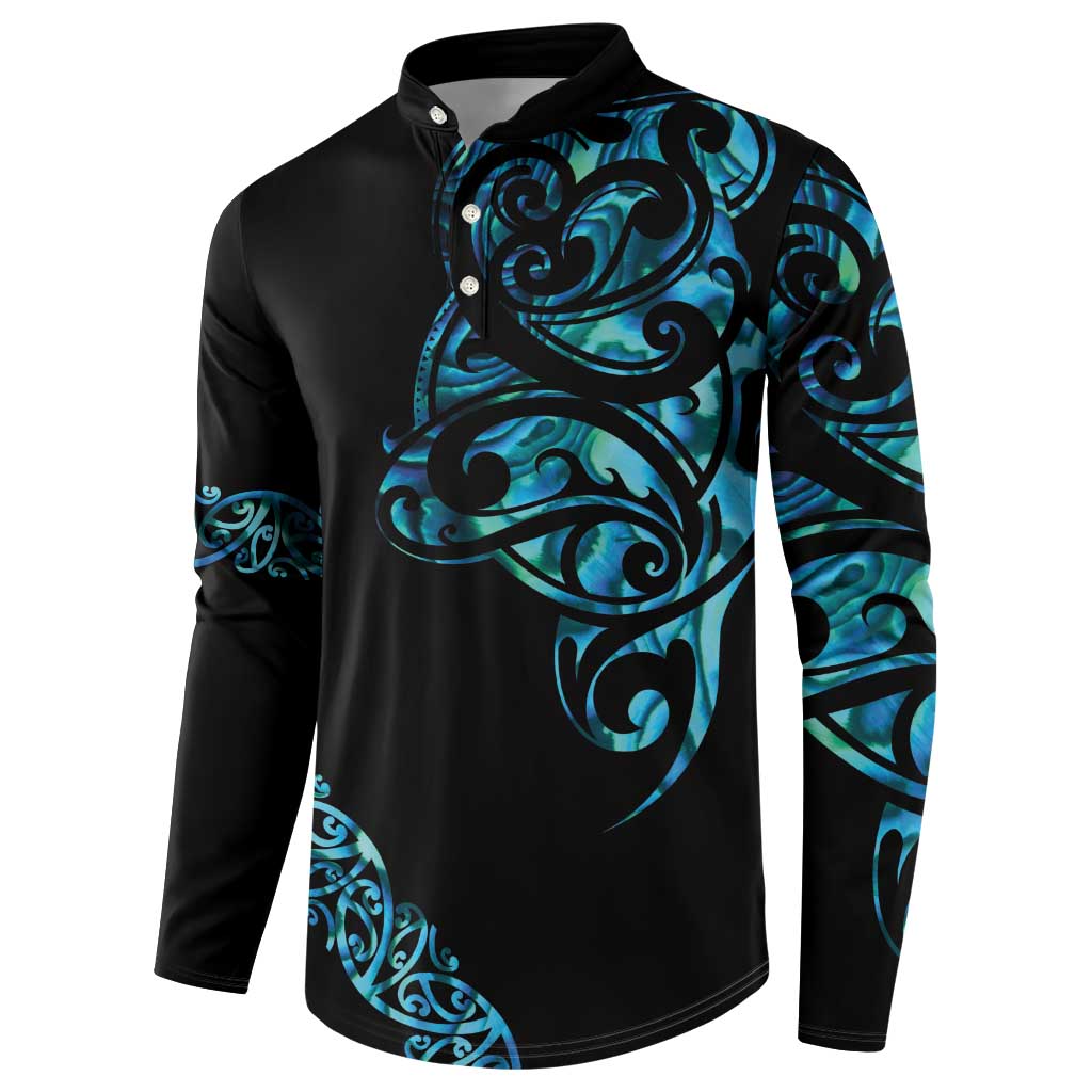 All Black Maori Tribal Tattoo Personalised Button Sweatshirt Polynesian Style LT9 - Polynesian Pride