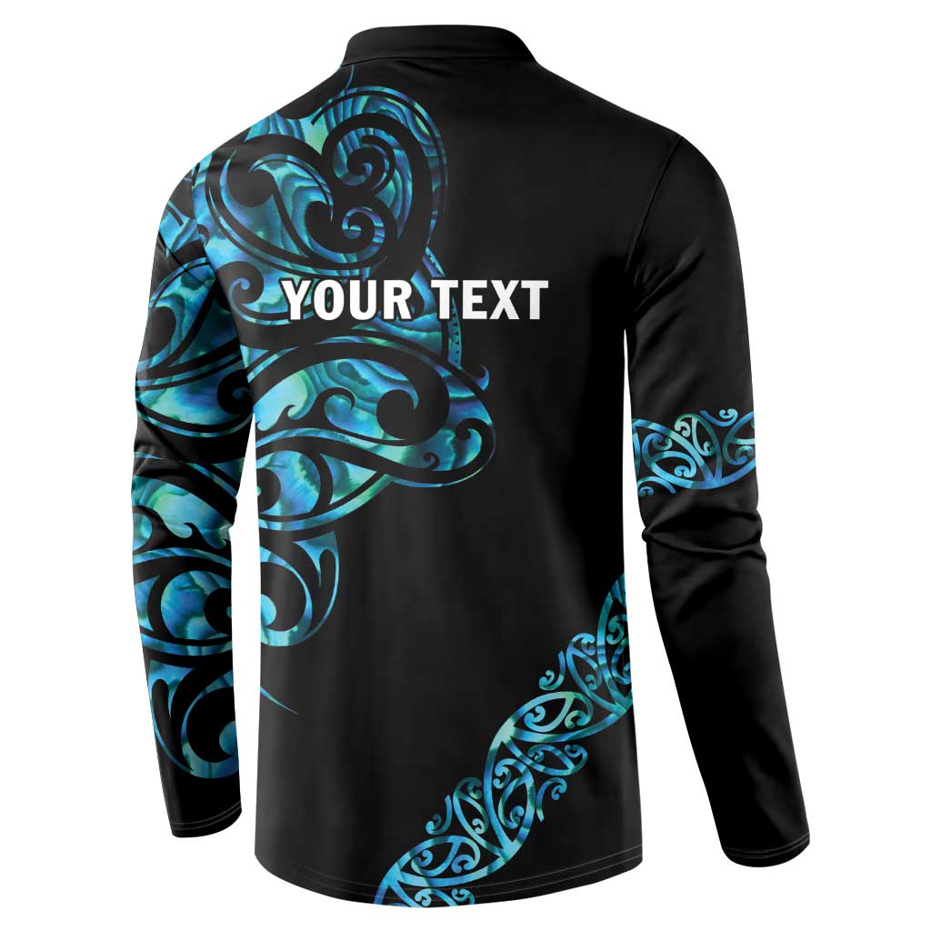 All Black Maori Tribal Tattoo Personalised Button Sweatshirt Polynesian Style LT9 - Polynesian Pride