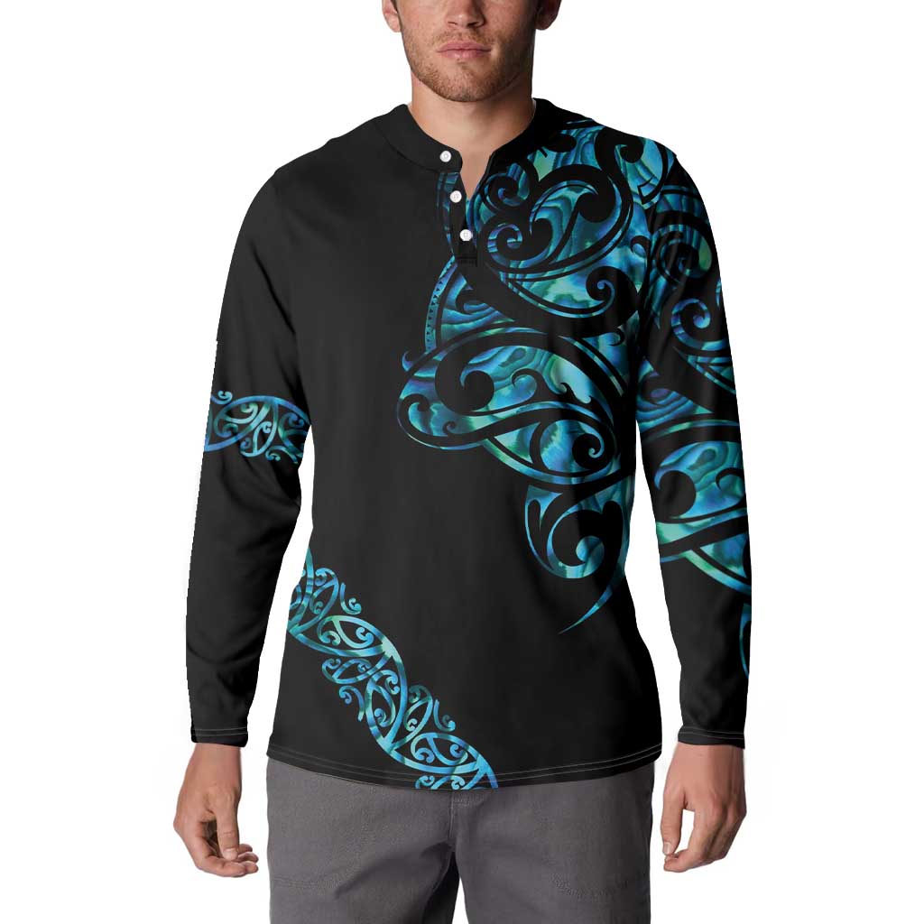 All Black Maori Tribal Tattoo Personalised Button Sweatshirt Polynesian Style LT9 - Polynesian Pride