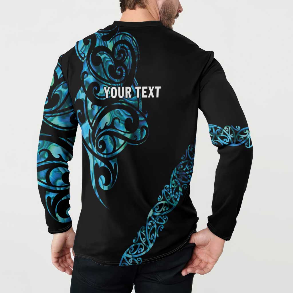 All Black Maori Tribal Tattoo Personalised Button Sweatshirt Polynesian Style LT9 - Polynesian Pride