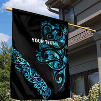 All Black Maori Tribal Tattoo Personalised Garden Flag Polynesian Style LT9 - Polynesian Pride